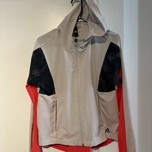 Adidas Light Gray and Salmon Jacket